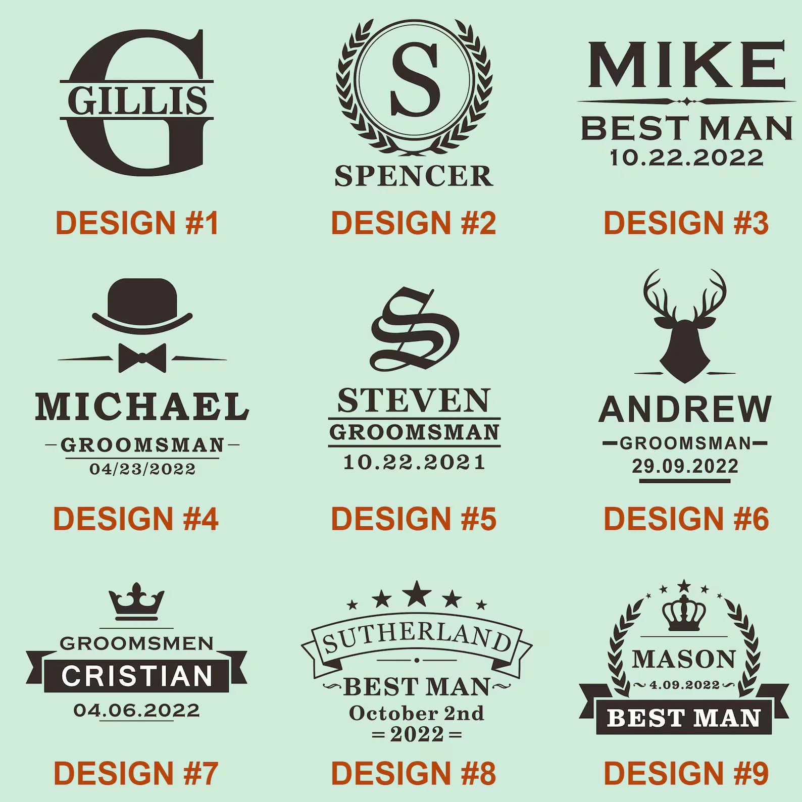 Groomsmen Leather Flask Gift Set