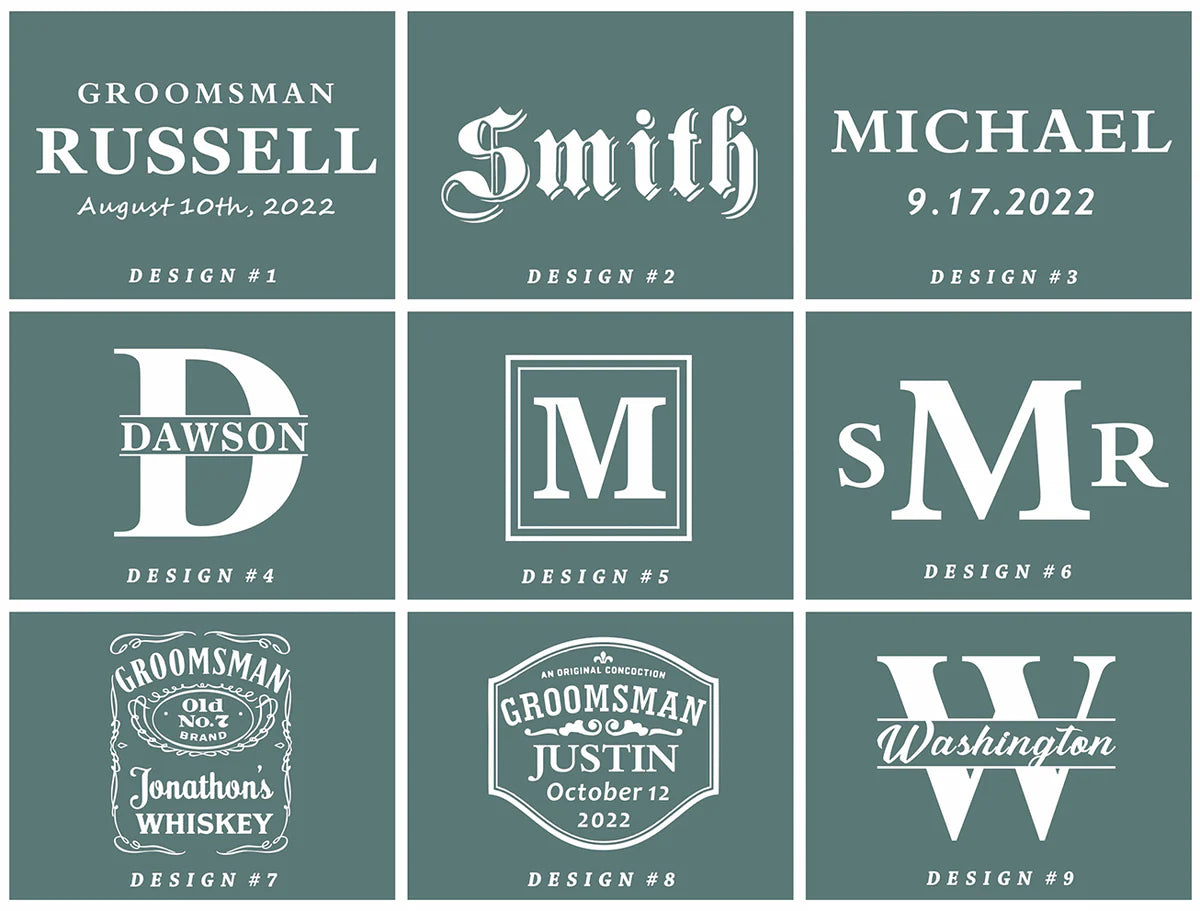 Groomsmen Whiskey Decanter Groomsmen Gift Set (Personalized Decanter, 2 Rocks Glasses & Box)