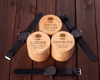 Personalized Groomsmen Watches (w/Bamboo Box)