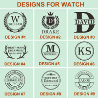 Personalized Groomsmen Watches (w/Bamboo Box)