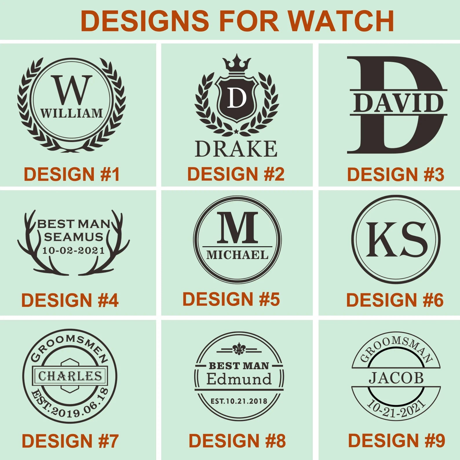 Personalized Groomsmen Watches (w/Bamboo Box)