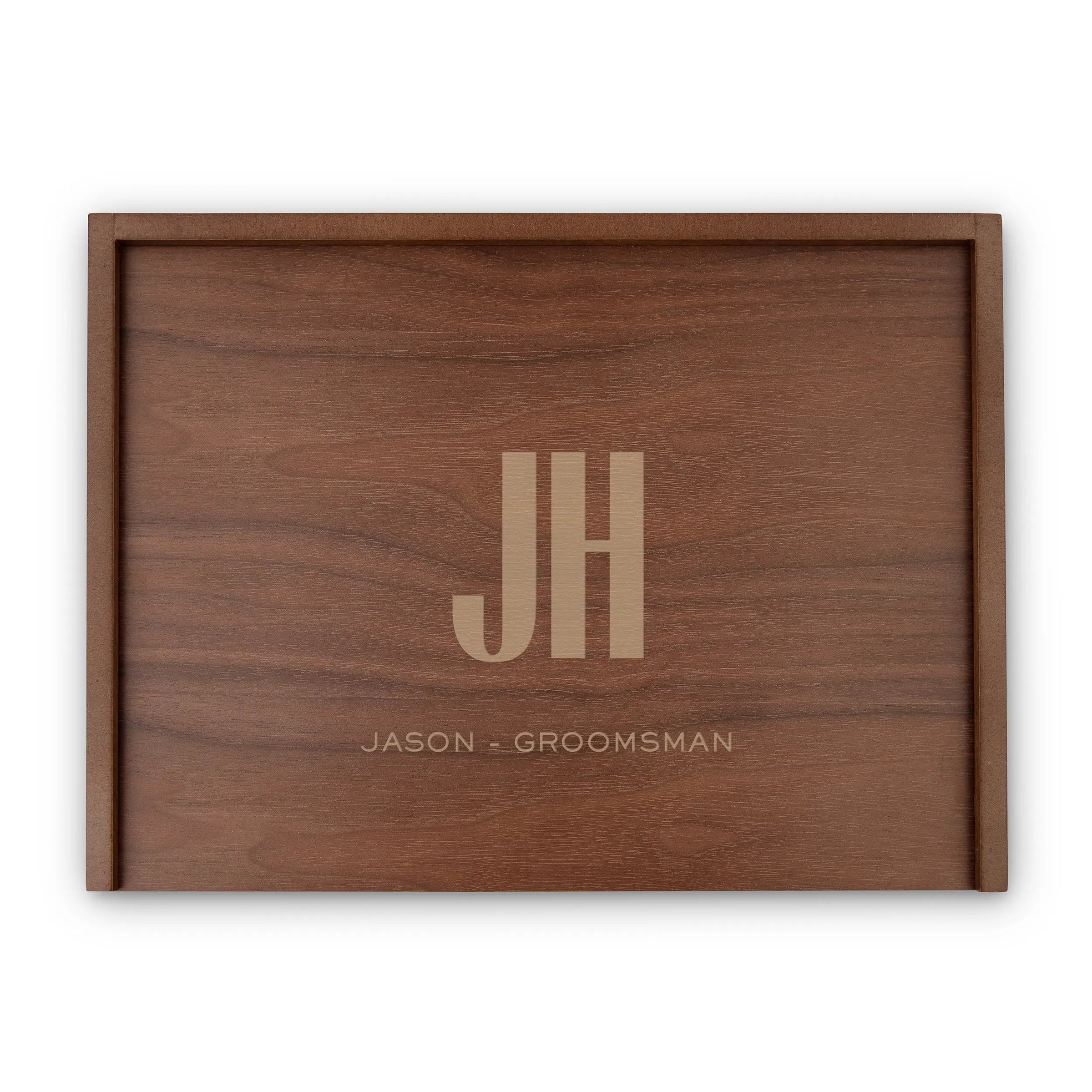 Personalized Engraved Wood Gift Box with Sliding Lid