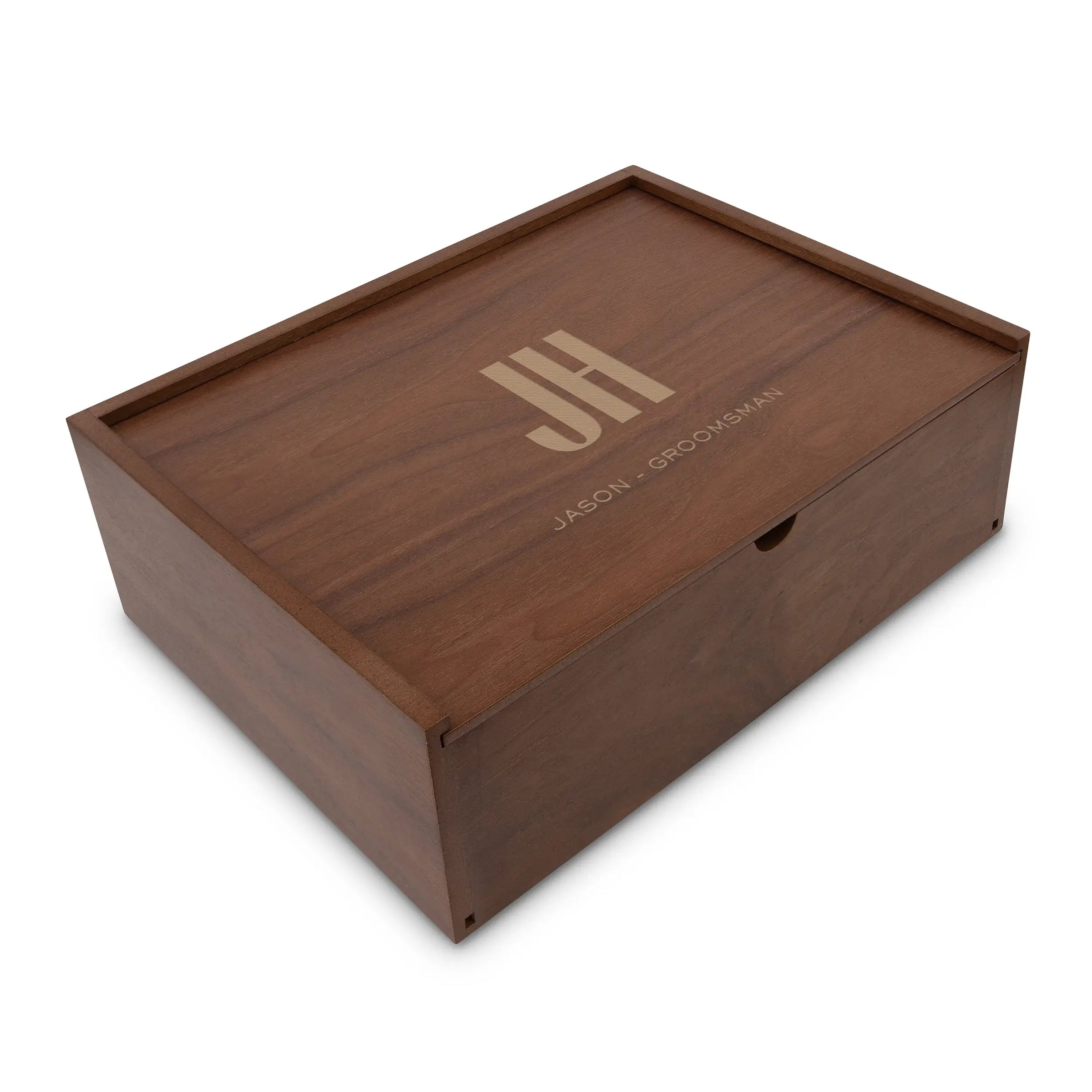 Personalized Engraved Wood Gift Box with Sliding Lid