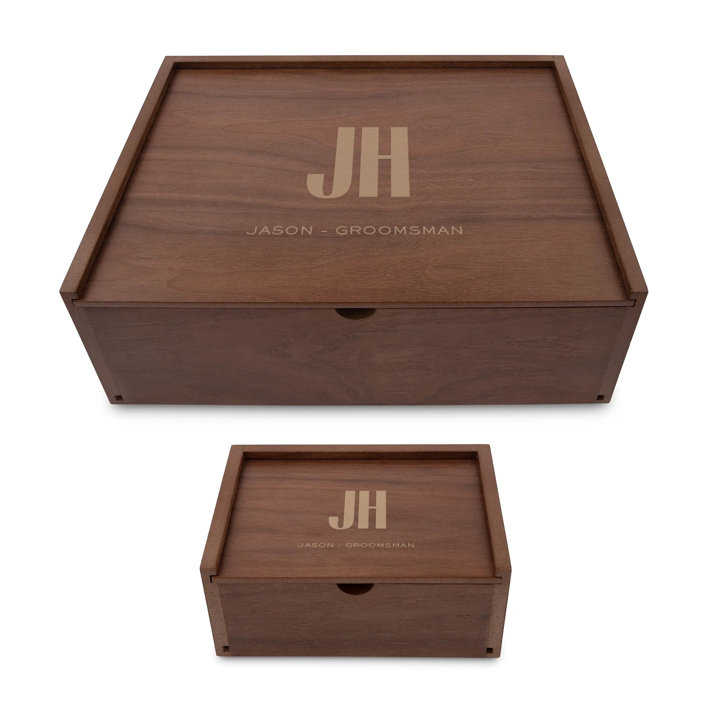 Personalized Engraved Wood Gift Box with Sliding Lid
