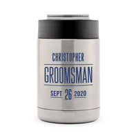 Personalized Stainless Steel Insulated Beer Can Cooler for Groomsmen