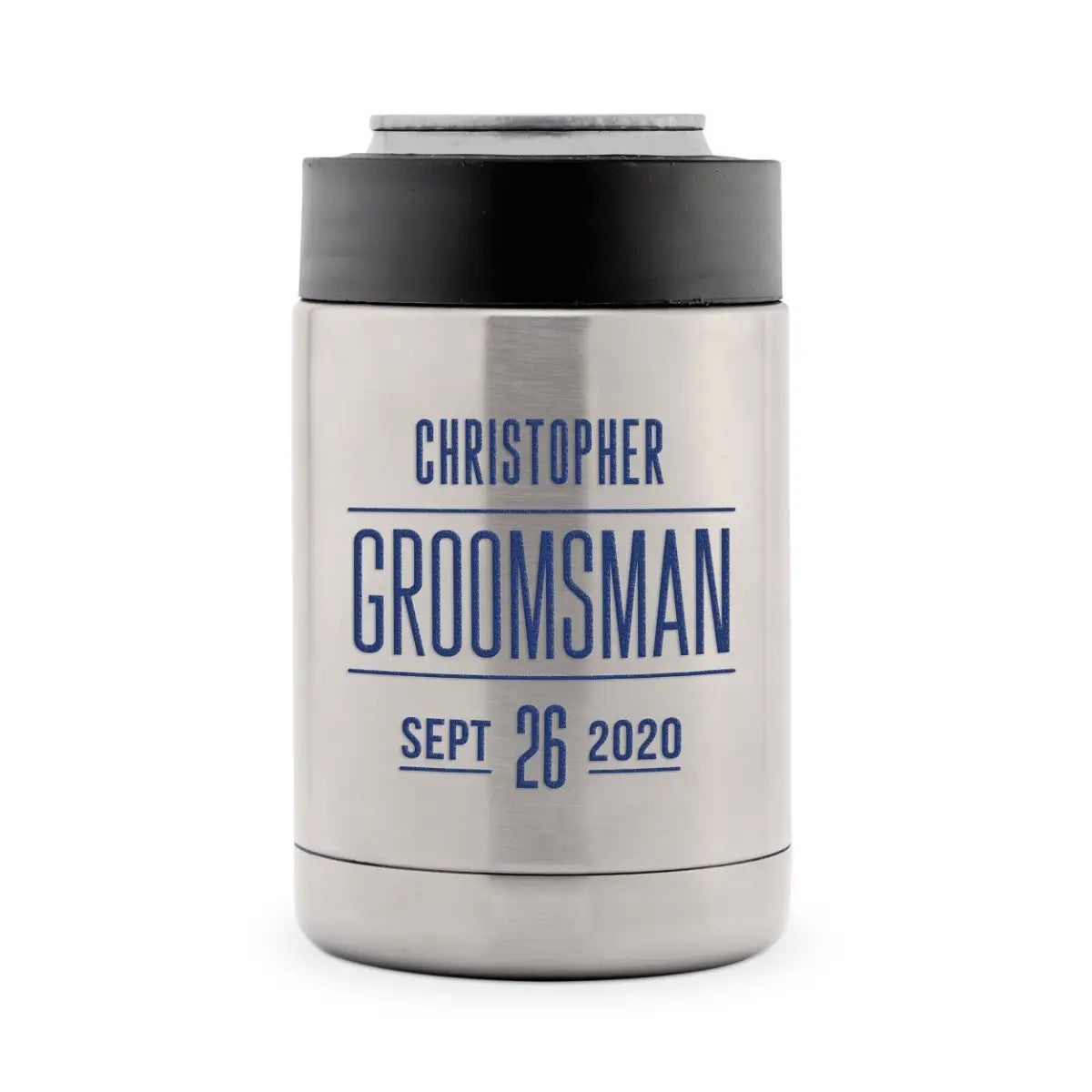 Personalized Stainless Steel Insulated Beer Can Cooler for Groomsmen