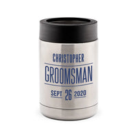 Personalized Stainless Steel Insulated Beer Can Cooler for Groomsmen