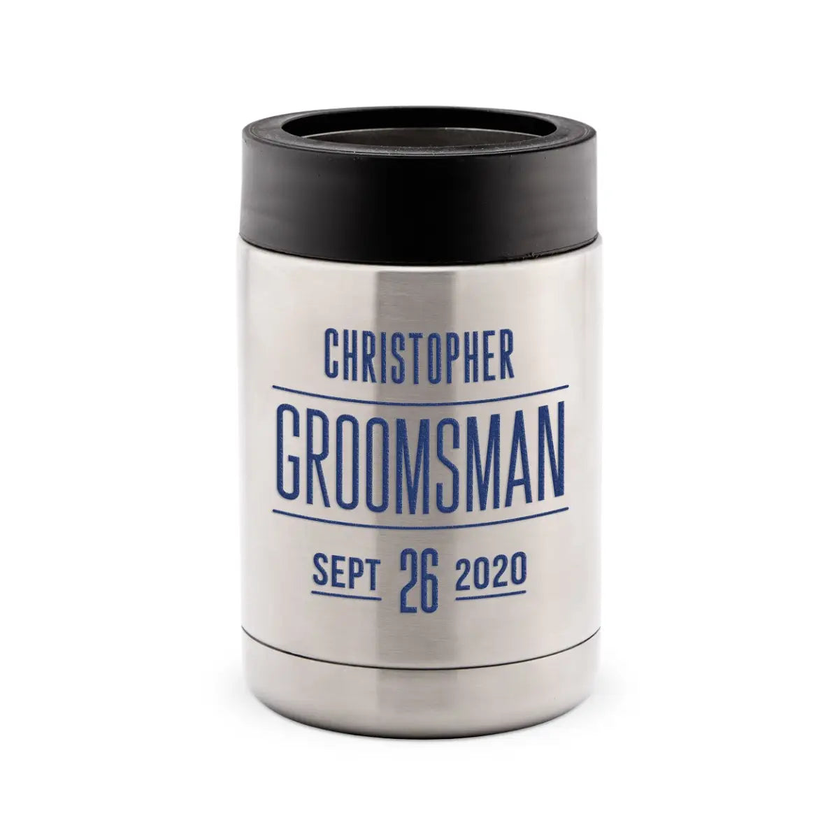 Personalized Stainless Steel Insulated Beer Can Cooler for Groomsmen