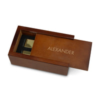 Personalized Engraved Cufflink Set with Tie Bar & Money Clip in Custom Gift Box