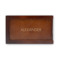 Personalized Engraved Cufflink Set with Tie Bar & Money Clip in Custom Gift Box