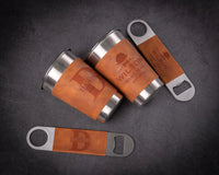 Groomsmen Beer Mug with Leather Groomsmen Bottle Opener 2