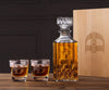 Groomsmen Decanter Set with 2 Whiskey Rocks Glasses