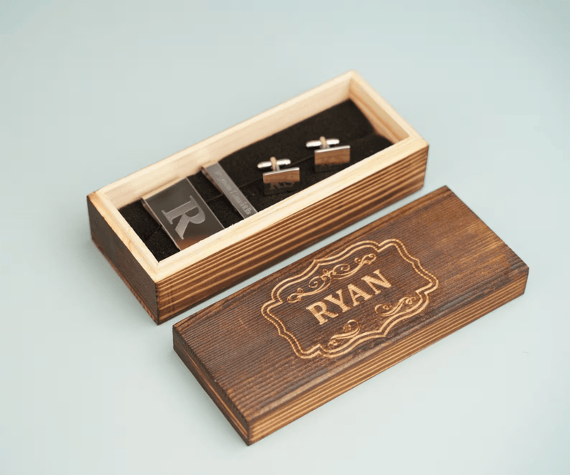 Groomsmen Gift Set - (Cufflinks, Money Clip & Tie Bar)