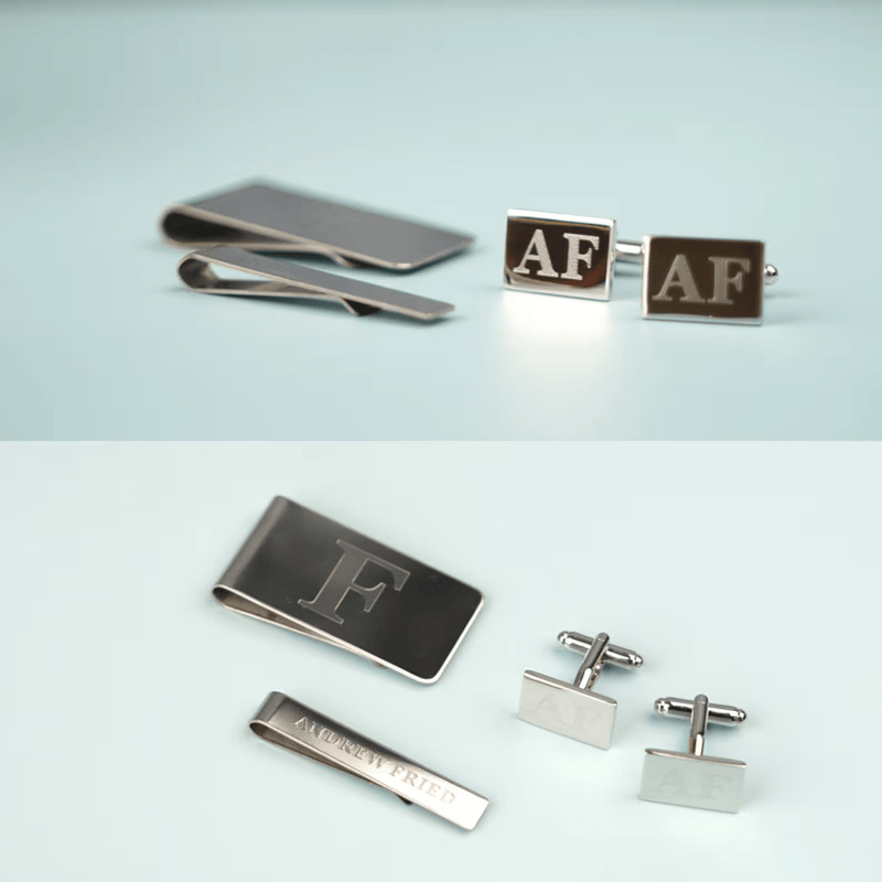 Groomsmen Gift Set - (Cufflinks, Money Clip & Tie Bar)