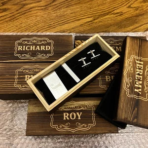 Groomsmen gift set (cufflinks, tie bar, money clip)