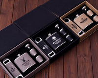 Groomsmen Flask Set Leather