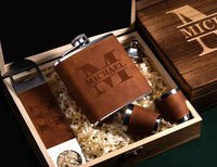 Groomsmen Proposal Box Set (Bottle Opener and Flask) 1