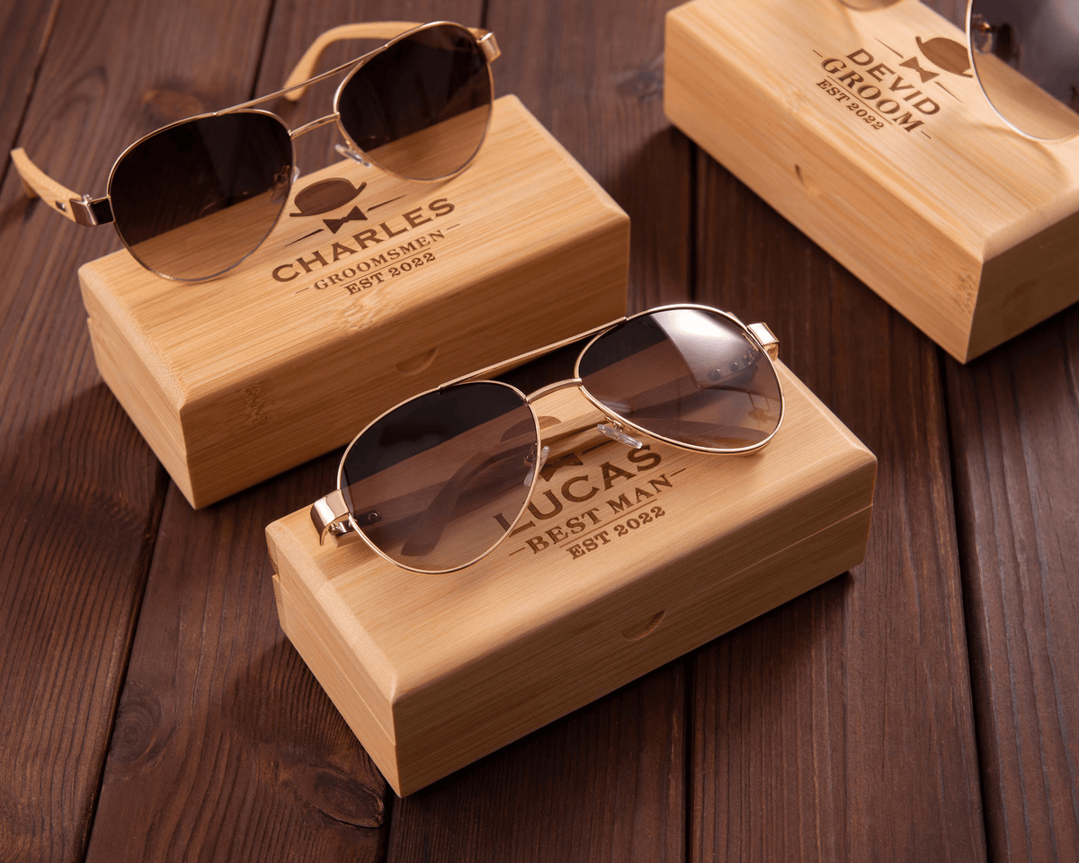 Groomsmen Sunglasses (with Bamboo Box)