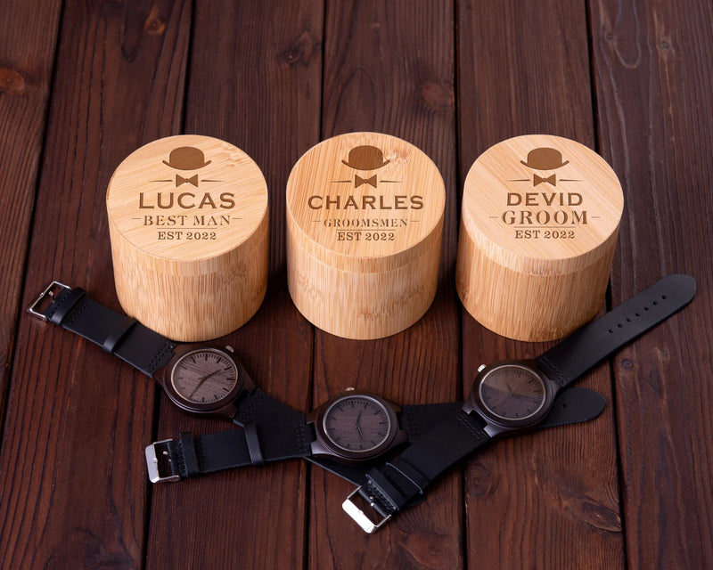 Groomsmen Watches with Watch Box