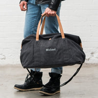 Personalized Canvas Travel Duffle Bag (Black)