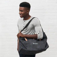 Personalized Canvas Travel Duffle Bag (Black)