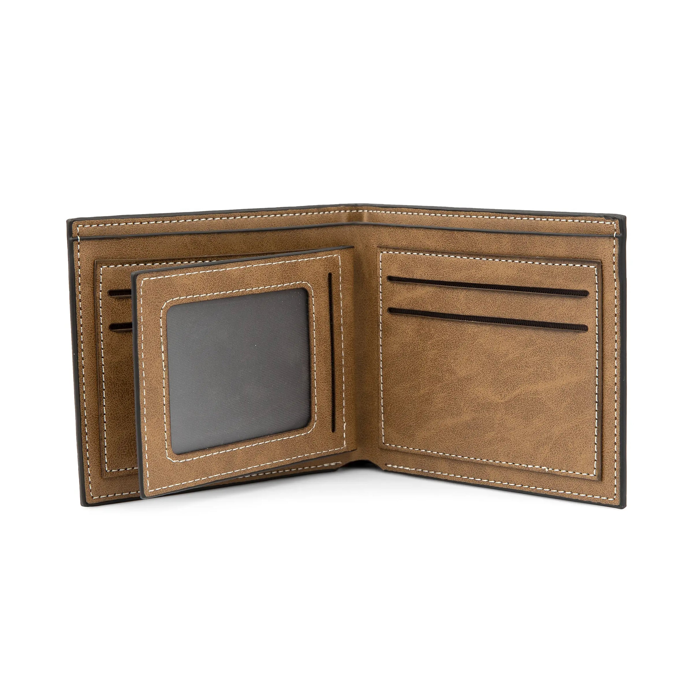 Personalized Engraved Brown Faux Leather Wallet
