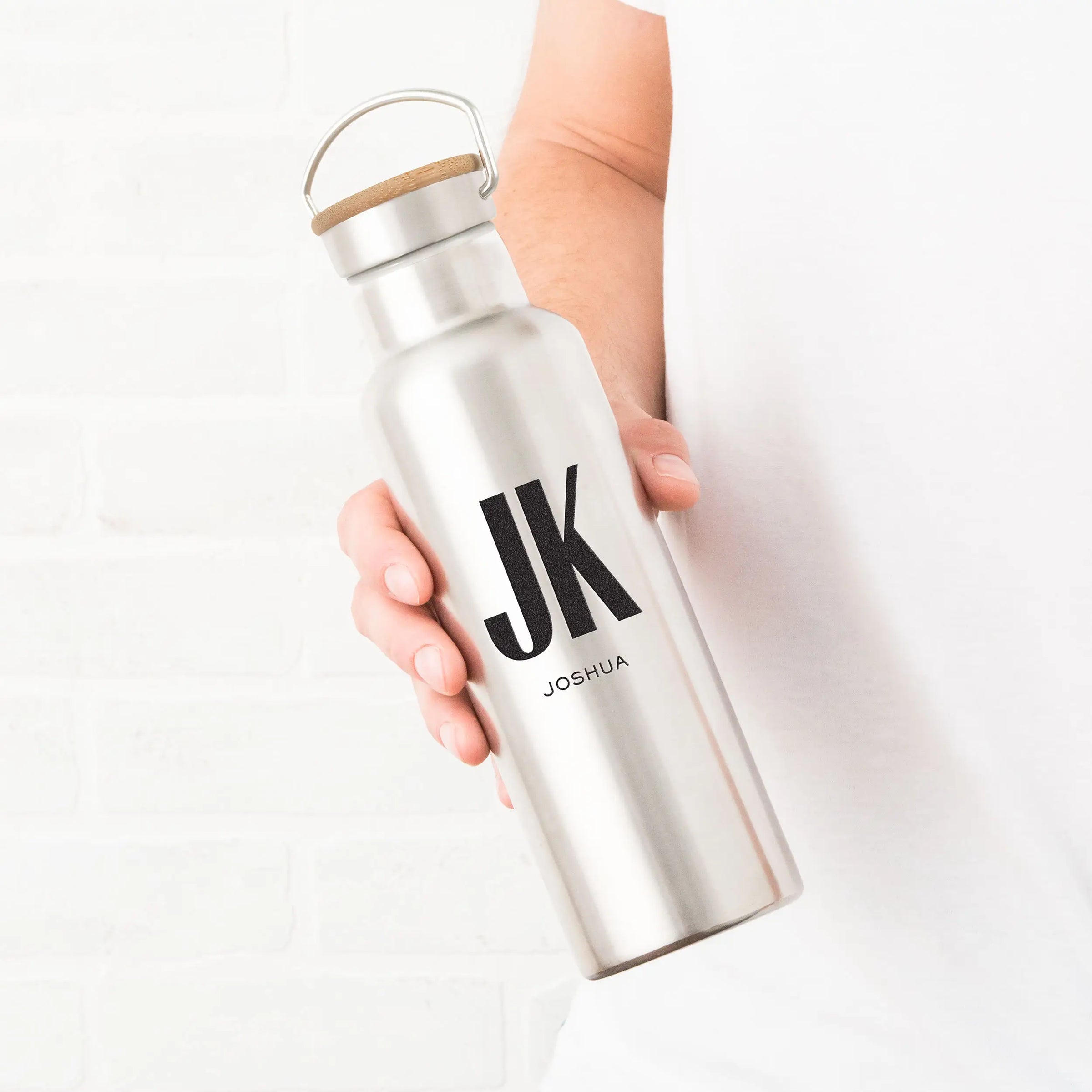 Personalized Chrome Stainless Steel Reusable Water Bottle