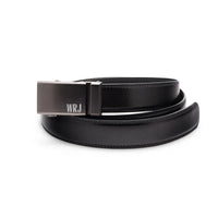 Personalized Black Leather Belt with Monogrammed Buckle