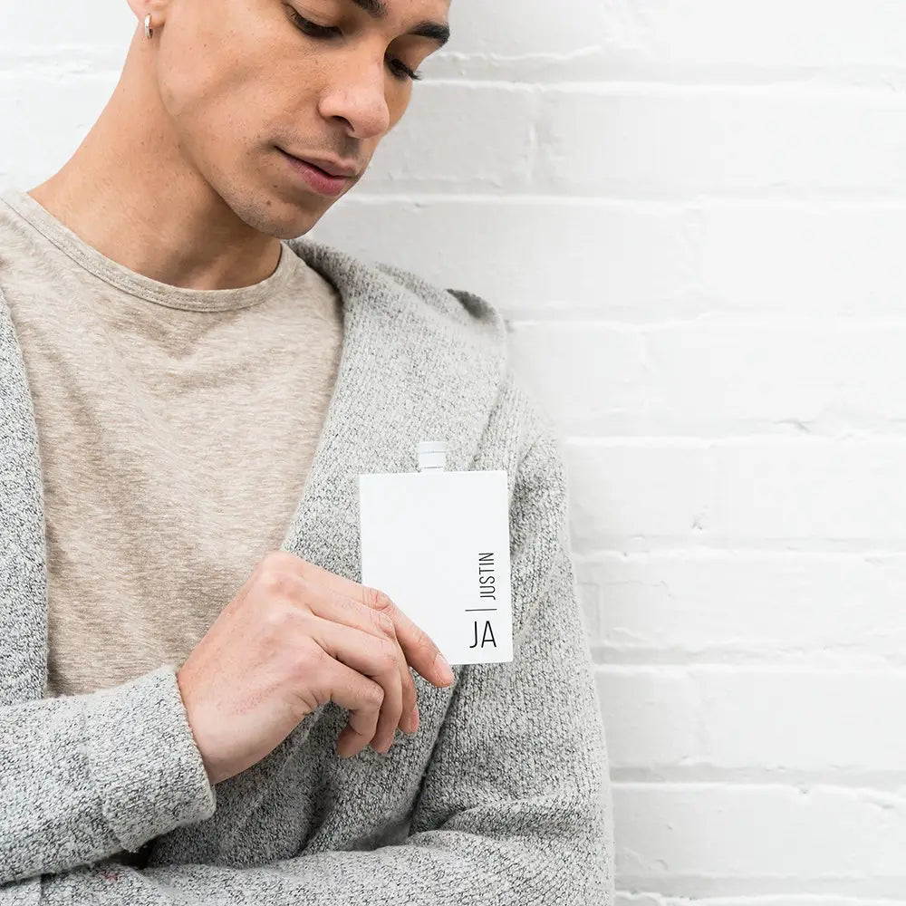 Personalized White Stainless Steel Hip Flask