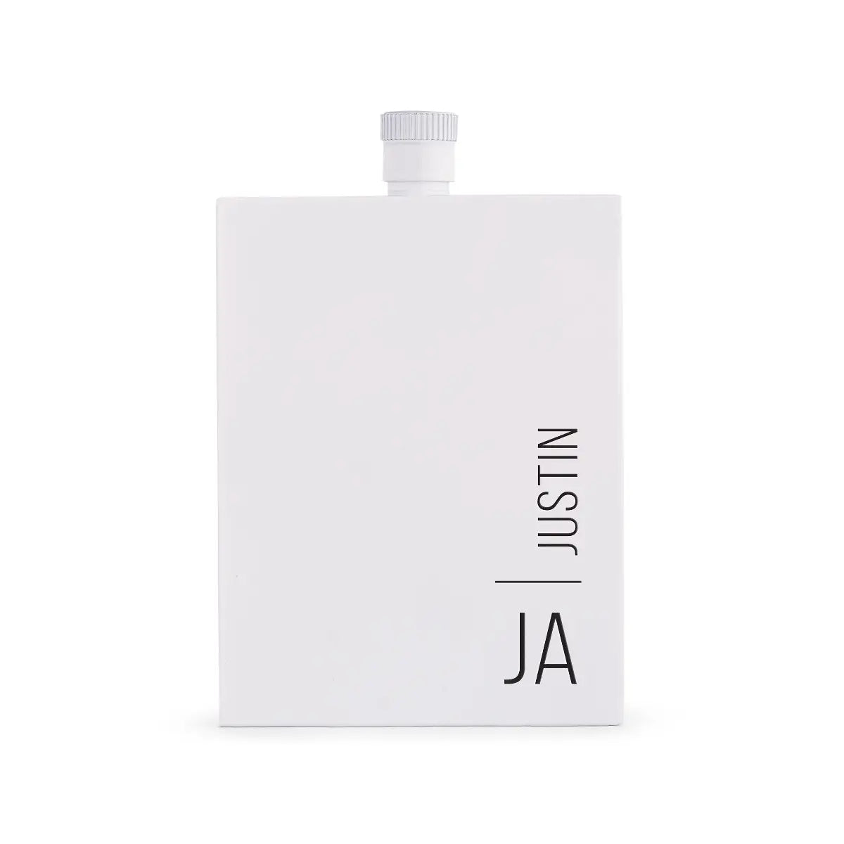 Personalized White Stainless Steel Hip Flask