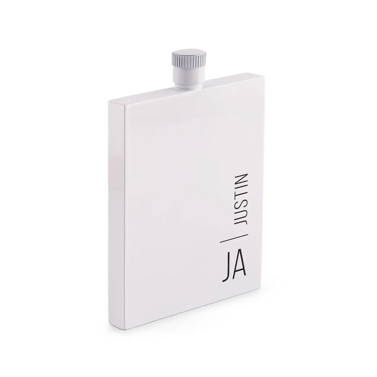 Personalized White Stainless Steel Hip Flask