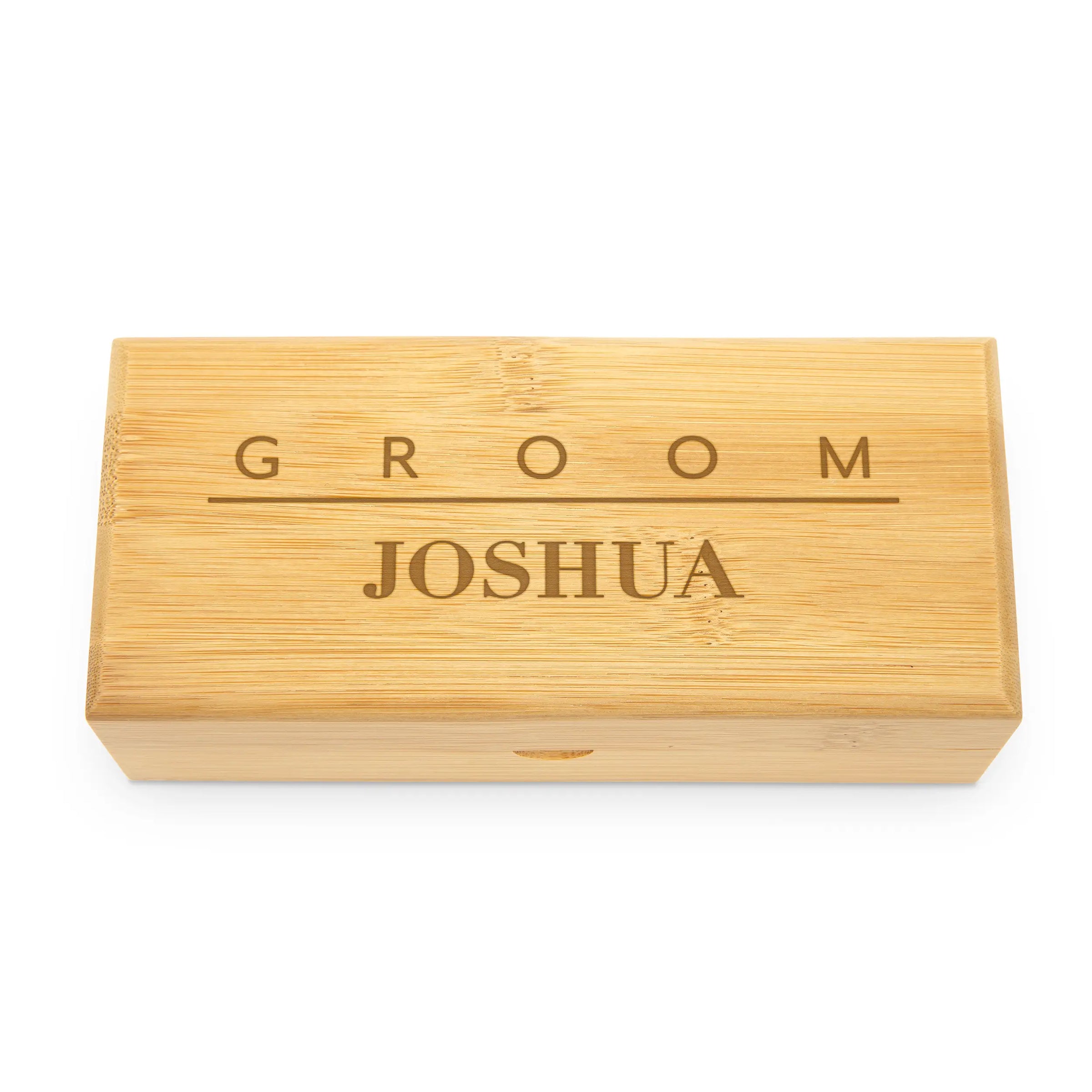 Personalized Bamboo Groomsmen Sunglasses with Wood Case