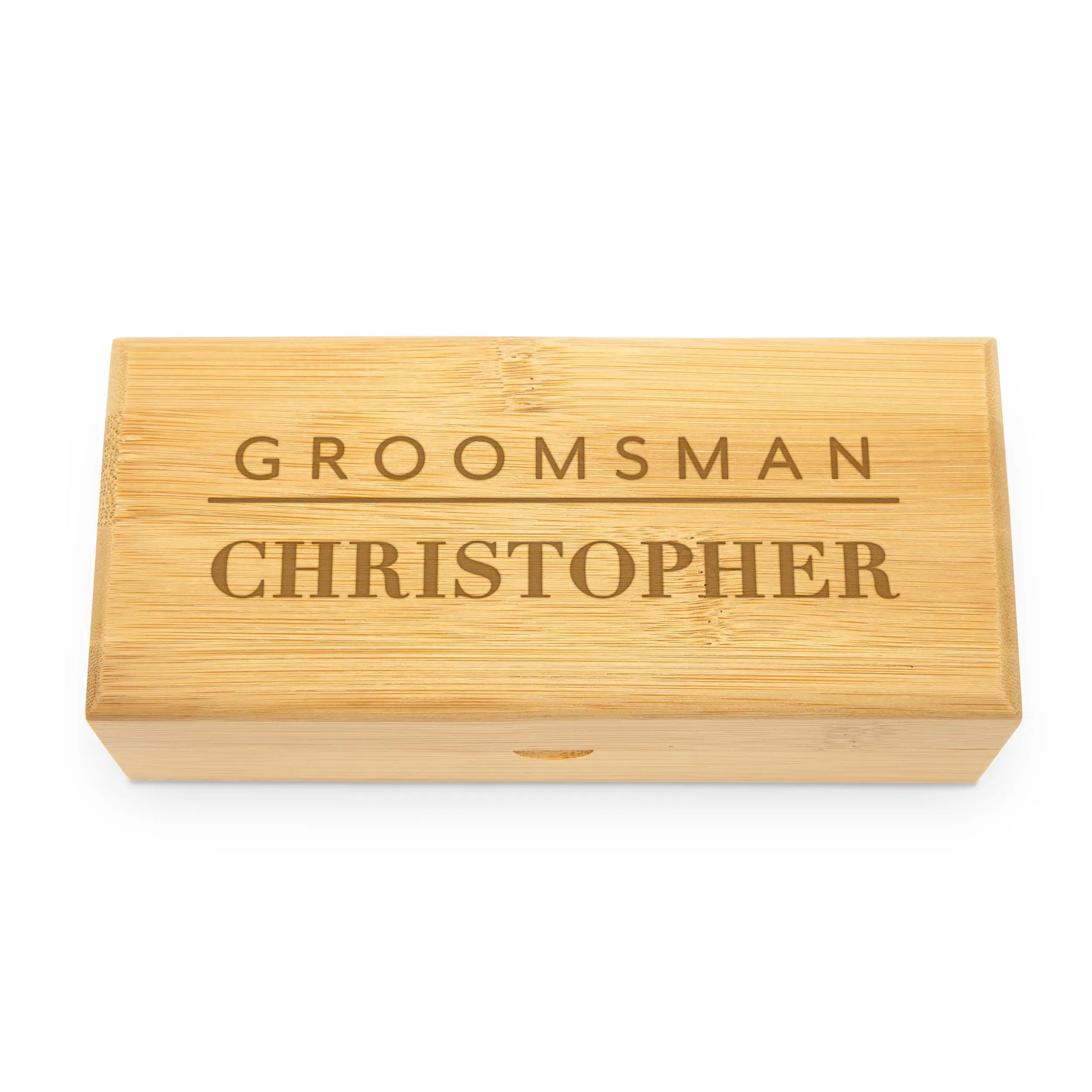 Personalized Bamboo Groomsmen Sunglasses with Wood Case