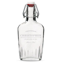 Personalized Clear Glass Hip Flask for Groomsmen