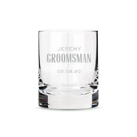 Personalized 11 oz. Whiskey Glass for Groomsmen (Modern)