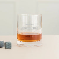 Personalized 11 oz. Whiskey Glass for Groomsmen (Old School)